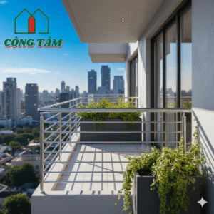 Lan can ban công inox