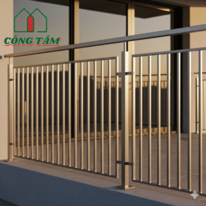 Lan can ban công inox trụ đứng