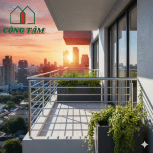 Lan can ban công inox