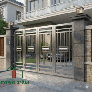 Cổng inox 4 cánh