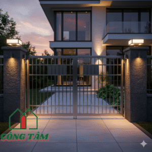 Cổng inox 2 cánh