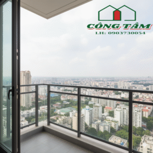 Ban Công Sắt Kết Hợp Kính Cường Lực (Thanh ngang)
